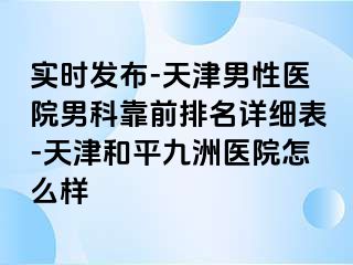 实时发布-天津男性医院男科靠前排名详细表-天津和平九洲医院怎么样